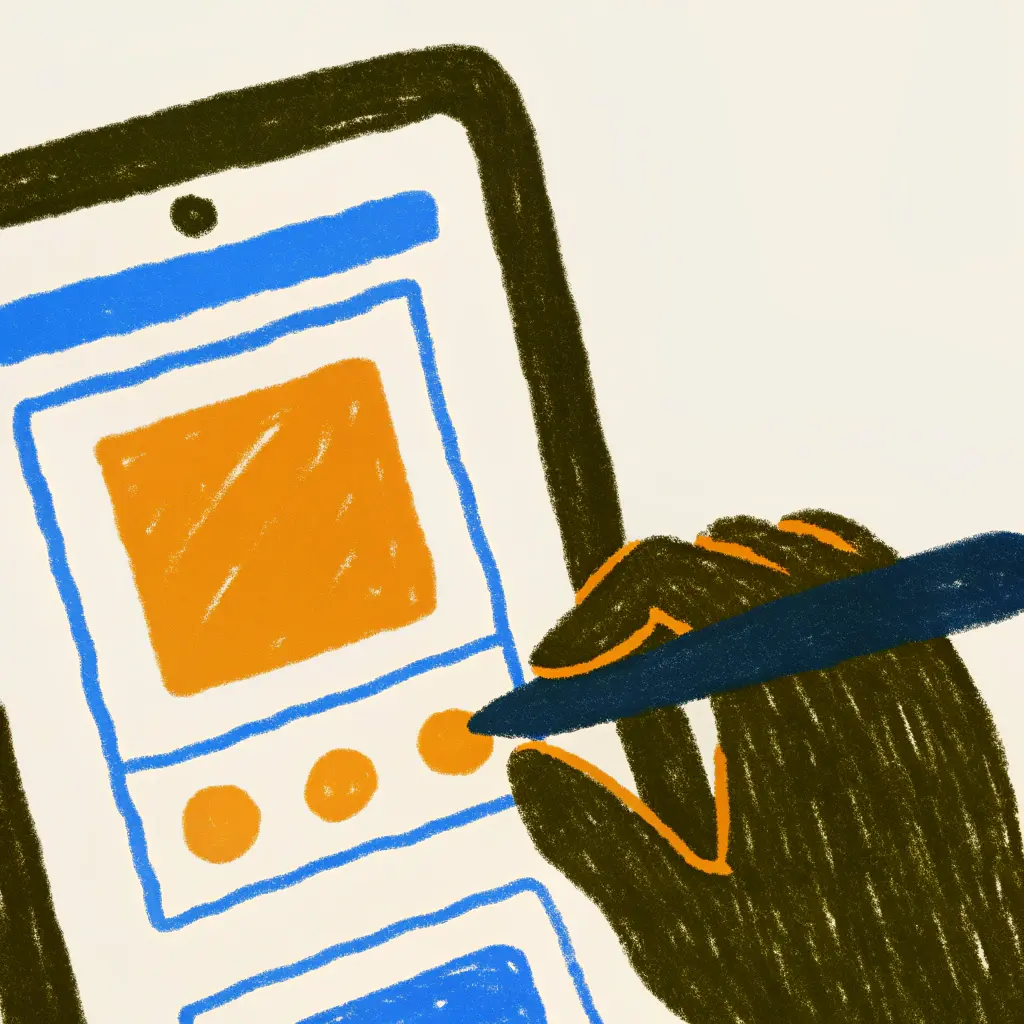 Hand som ritar digital signatur på smartphone med användarvänligt gränssnitt