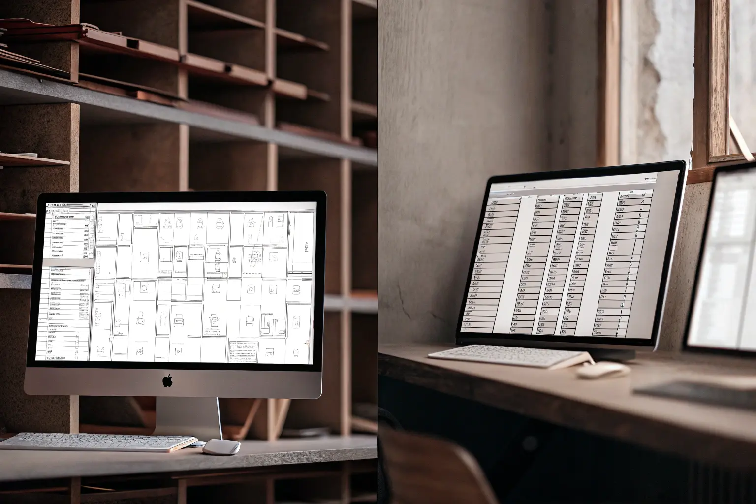 Jämförelse av olika offertmallformat - Excel, Word och PDF på flera skärmar